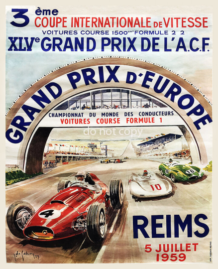 1959 Grand Prix vintage auto racing poster 
