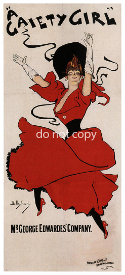 a gaiety girl george edwardes company vintage advertising po