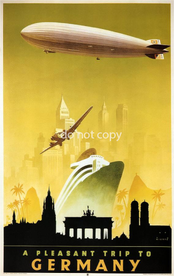 a pleasant trip to germany airship aircraft ship retro trave