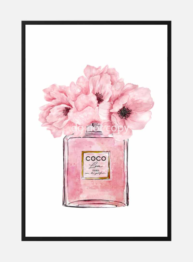 Coco Chanel Parfume pink Poster