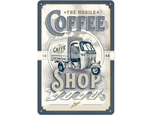 ReklameschildNostalgicArtApeThemobileCoffeeShop20x30cmNA22287