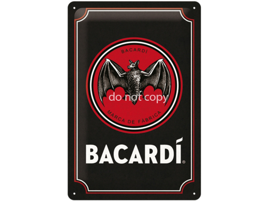 ReklameschildNostalgicArtBacardiLogoBlack20x30cmNA22319