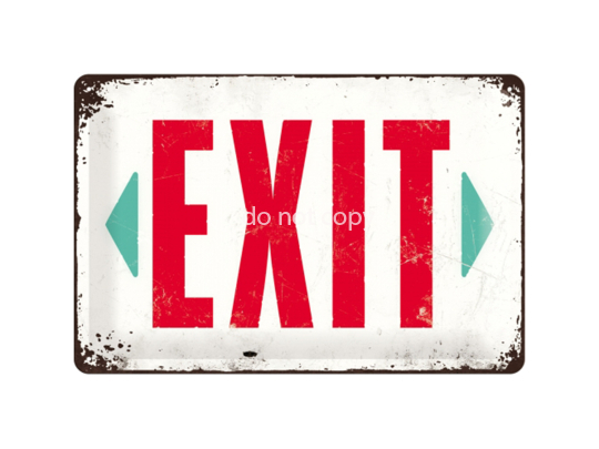 ReklameschildNostalgicArtExit20x30cmNA22218