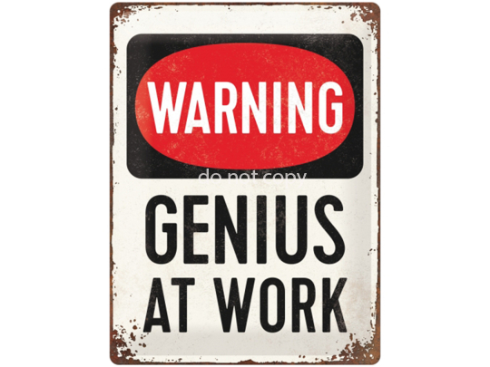 ReklameschildNostalgicArtGeniusatWork30x40cmNA23229