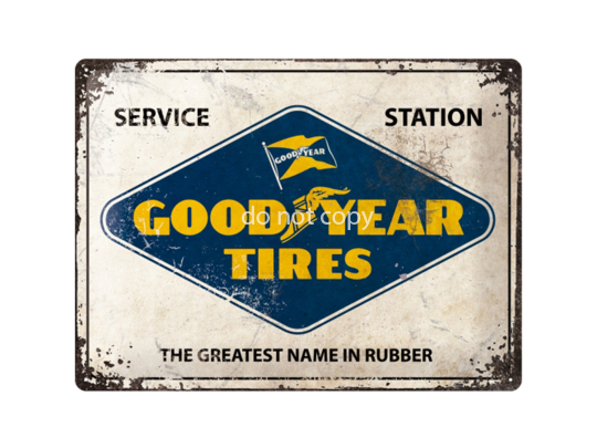 ReklameschildNostalgicArtGoodyearLogoWhite30x40cmNA23241