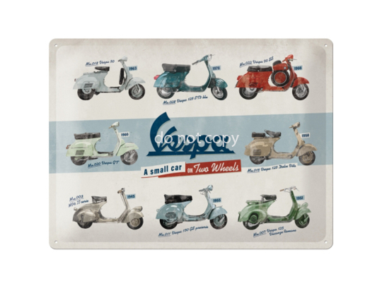 ReklameschildNostalgicArtVespaModelChart30x40cmNA23258